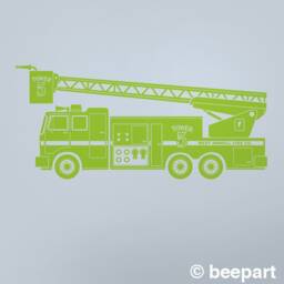 Custom Fire Truck Wall Decal For Bedroom Sticker Kid's Room Decor Personalized Vinyl Boy's - thumbnail 3