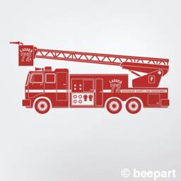 Custom Fire Truck Wall Decal For Bedroom Sticker Kid's Room Decor Personalized Vinyl Boy's - thumbnail 2