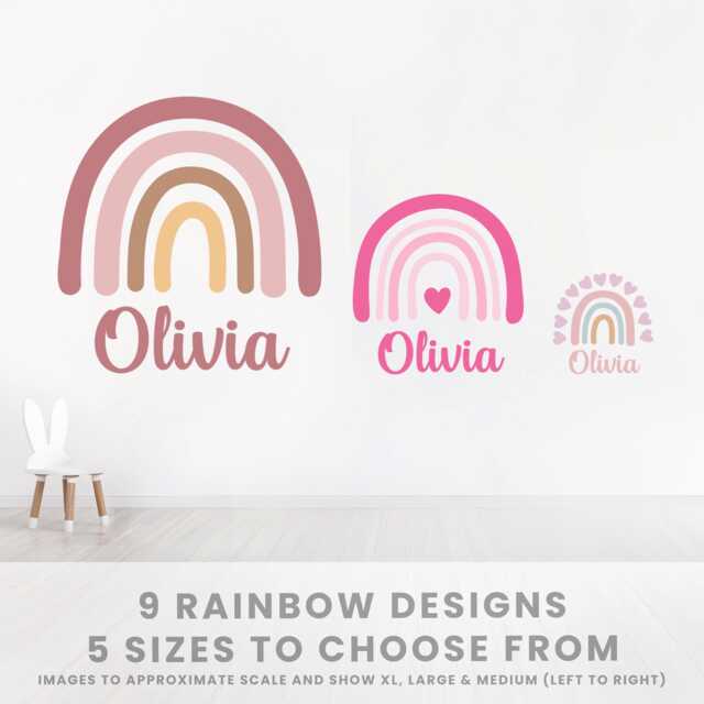 Rainbow Decal Girls Room - Name Wall Decors Decals Sticker Art - image 1