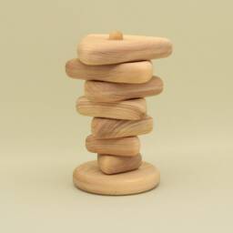 Handmade Wooden Stacking Pyramid Montessori Baby Toy - thumbnail 2