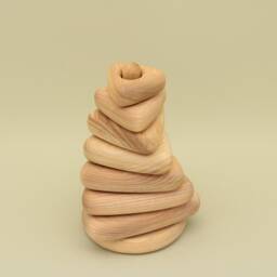 Handmade Wooden Stacking Pyramid Montessori Baby Toy - thumbnail 1