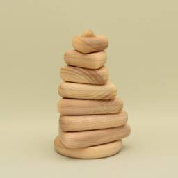 Handmade Wooden Stacking Pyramid Montessori Baby Toy - thumbnail 4