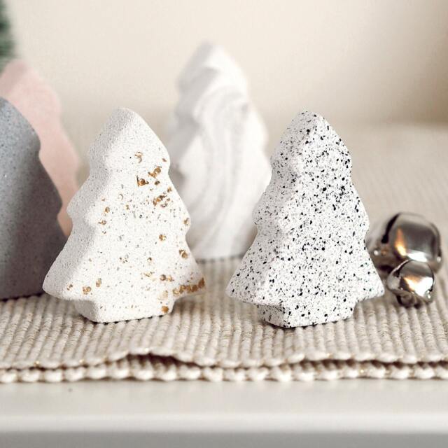 Mini Concrete Christmas Tree Handmade Holiday Table Decor - image 1