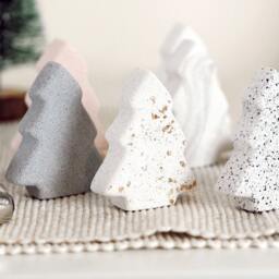 Mini Concrete Christmas Tree Handmade Holiday Table Decor - thumbnail 3