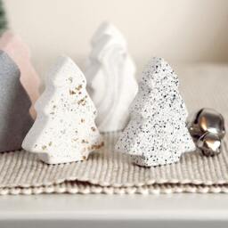 Mini Concrete Christmas Tree Handmade Holiday Table Decor - thumbnail 1