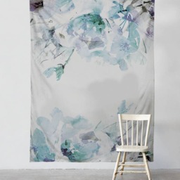 Blue Classic Spring Floral - Wall Tapestry Tapestry Hangings Wanderlust Bohemian Home Decor Dorm T#23 - thumbnail 2