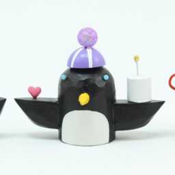 Festive Winter Penguins - Folk Art Animal Holiday Decoration Christmas Putz Tablescape - thumbnail 2