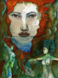 Goddess Art Print, Psyche Art On Canvas, Inspirational Painting, Sacred Feminine Print, Pagan Altar Art, Feminine - thumbnail 1