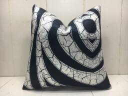 Ikat Silk Pillow Cover, Handwoven Accent Cushion - 16x16 - thumbnail 1