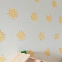 Sun Wall Stickers, Nursery Decals, Set Of 20 Small Suns, Removable Fabric Playroom Decor - thumbnail 3