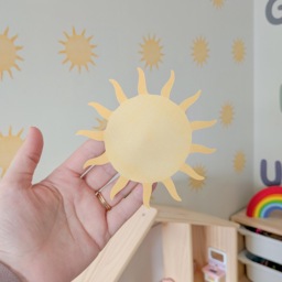 Sun Wall Stickers, Nursery Decals, Set Of 20 Small Suns, Removable Fabric Playroom Decor - thumbnail 2