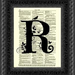 Letter R Modern Monogram Printed On A Dictionary Page From 1897, Art Print, Wall Decor, Office Nursery Decor - thumbnail 3