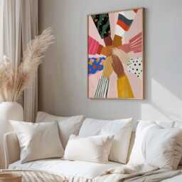 Diversity Art Print, Unity & Equality Poster, Colourful Hands Illustration, Modern Wall For Home Or Office - thumbnail 2