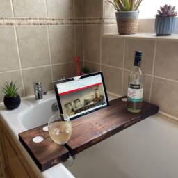 Kentmere Bath Board - Caddy Bathtray Rustic Home Bathroom Decor Luxury Bespoke Tea Lights Ideas Ipad Bathroom, Shelve - thumbnail 3