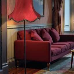 Traditional Burgundy Red Fabric Lampshade Handmade For Table & Floor Standard Lamp Bases, Wall Light Fixtures, Ceiling Fittings - thumbnail 3