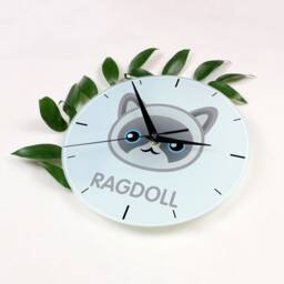A Clock With A Ragdoll Cat. New Collection The Cute Art-Dog Cat - thumbnail 2