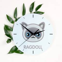 A Clock With A Ragdoll Cat. New Collection The Cute Art-Dog Cat
