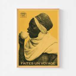 Coffee Poster Print - Vintage Touareg Sahara Africa Caf?? Mid Century Modern Bohemian Advertisement Travel 20-40% Off + Free Shipping - thumbnail 2
