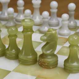 Handmade Marble & Banned Onyx Chess Set - Large Luxury Stone Collector's Gift - thumbnail 2