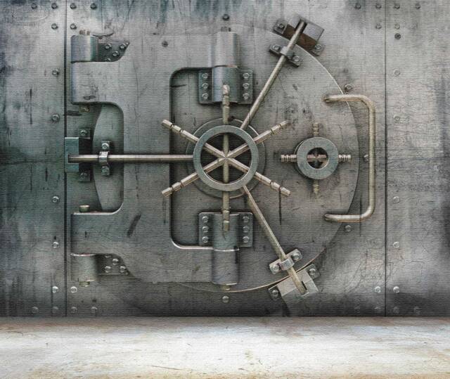 Metal Door Bank Wallpapers Print Steel Decor Removable Wallpaper Original Large Wall Art Texture Self-Adhesive Large Wallpaper - image 1