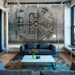 Metal Door Bank Wallpapers Print Steel Decor Removable Wallpaper Original Large Wall Art Texture Self-Adhesive Large Wallpaper - thumbnail 3