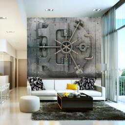 Metal Door Bank Wallpapers Print Steel Decor Removable Wallpaper Original Large Wall Art Texture Self-Adhesive Large Wallpaper - thumbnail 2