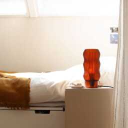 Wavy X Amber Japandi Table Lamp Warm Orange Glow Handmade From Recycled Petg Led Only - thumbnail 2