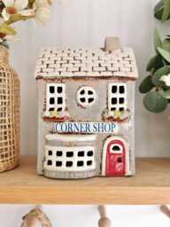 Corner Shop Ceramic House Tea Light Holder
