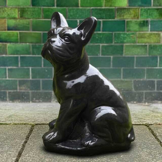 Cement French Bulldog Statue Concrete Dog Figurine Stone Decoration Memorial Pet Ornament Handmade Sculpture Pet Yard Art - image 1