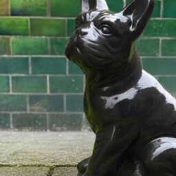 Cement French Bulldog Statue Concrete Dog Figurine Stone Decoration Memorial Pet Ornament Handmade Sculpture Pet Yard Art - thumbnail 4