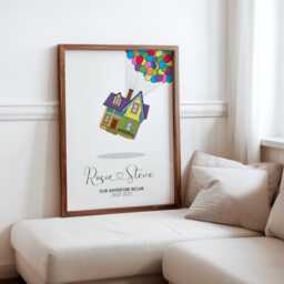 Personalised Up Our Adventure Began, Happy New Home Print, Congratulations On Your First Gift, House Name Moving Gift - thumbnail 1