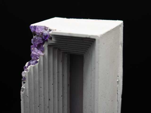Crystal Concrete Led Table Lamp Modern Industrial Decor - image 1
