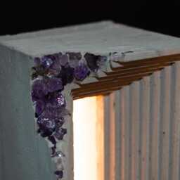 Crystal Concrete Led Table Lamp Modern Industrial Decor - thumbnail 2