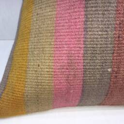 Vintage Kilim Pillow Cover, Handwoven Turkish Accent - 16x16 - thumbnail 3