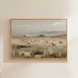 Sheep Meadow Poster, Highland Landscape Print, Country Wall Art, Paper - thumbnail 1