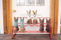 Horseshoe Boot Rack - Red Organizer Good Christmas Gift For Him Her Decor
