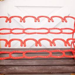 Horseshoe Boot Rack - Red Organizer Good Christmas Gift For Him Her Decor - thumbnail 3