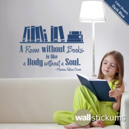 "Book Quote Wall Decal - ""A Room Without Books..." - thumbnail 3