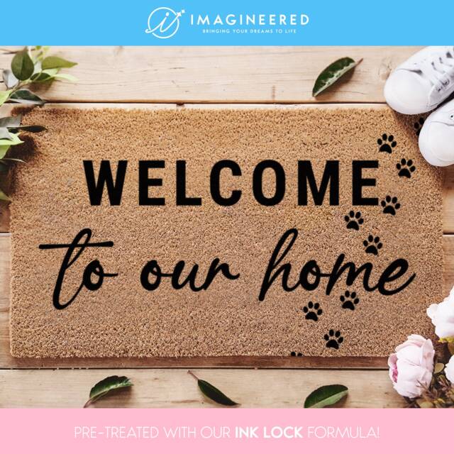 Welcome To Our Home - Dog Doormat Mat Funny Gift Parents Lover Custom Mom Mum - image 1