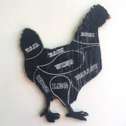 Chicken Butcher Shop Poultry Rustic Farmhouse Wall Art Hen Diagram Kitchen Decor - thumbnail 2
