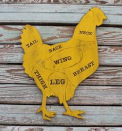 Chicken Butcher Shop Poultry Rustic Farmhouse Wall Art Hen Diagram Kitchen Decor - thumbnail 1