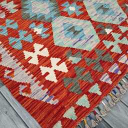 Classic Rug, Handmade Artisan Afghan Turkish Scandinavian Navajo Bohemian Wool Flatweave Multicolour Kilim Rug 149x106 cm - thumbnail 2