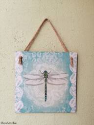 ??urquoise Dragonfly Wall Hanging Plaque, Kitchen Wooden Signs, Insect Country Art, Gifts, Farmhouse Decoration, Decoupage - thumbnail 1