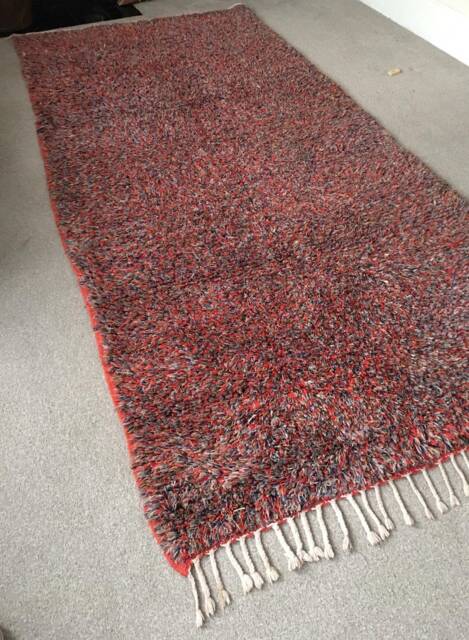 Boucherioute Rug - Berber Atlas Rug/ Moroccan Handwoven Vintage Rug, Wool & Cotton/310 X 140 cm 10.2 X 4.6 Ft Code 315 - image 1