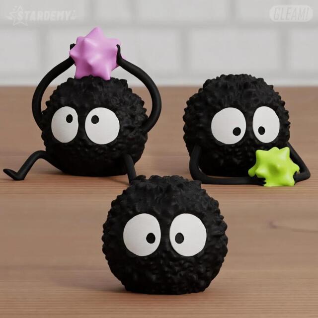 Soot Sprite Inspired Figures - Susuwatari Chibi Set, Cute Anime Desk Decor - Single Or Set Of 3 - image 1