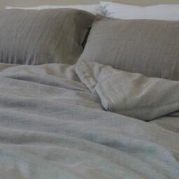 Natural Linen Duvet Cover in Dark Shade, Heavy Rustic Bedding, Made From Washed Linen, Available Queen, King, Twin & Full - thumbnail 3