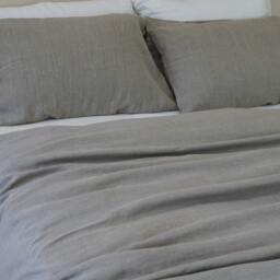 Natural Linen Duvet Cover in Dark Shade, Heavy Rustic Bedding, Made From Washed Linen, Available Queen, King, Twin & Full - thumbnail 2