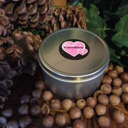 Sandalwood Handmade Hand Poured 16 Oz Soy Candle in Metal Tin With Matching Lid - thumbnail 2
