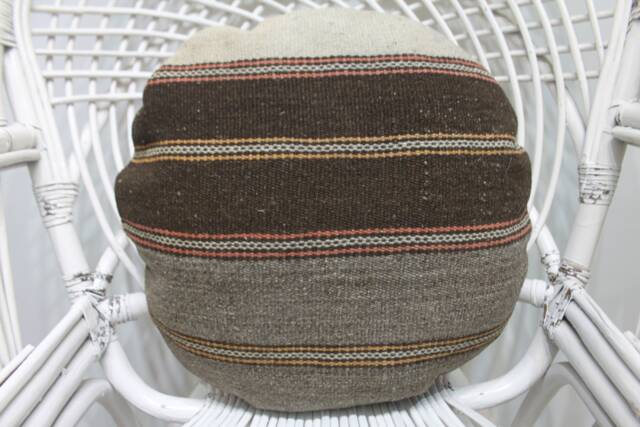 Designer Pillows, Kilim Personalized Gift, 18x18 Pink Cushion Case, Circle Cushion, Organic Pillow, Tribal Pillow Covers, 33 - image 1