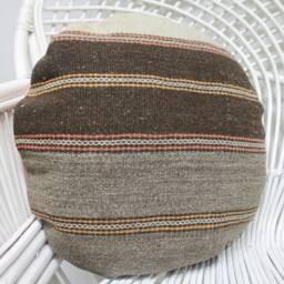 Designer Pillows, Kilim Personalized Gift, 18x18 Pink Cushion Case, Circle Cushion, Organic Pillow, Tribal Pillow Covers, 33 - thumbnail 3